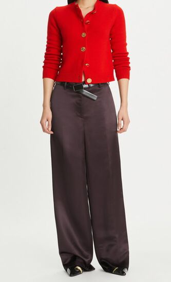 WOOL LOGO BUTTON CARDIGAN