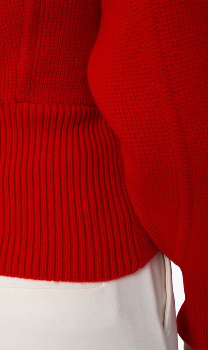 CHUNKY WVWS RIBBING LONG SLEEVES MOCK-NECK
