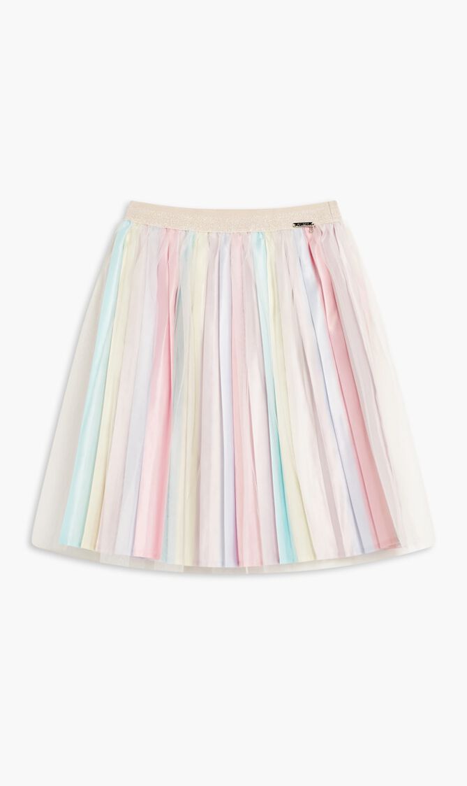 Pleated Polysatin Skirt