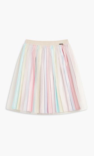 Pleated Polysatin Skirt