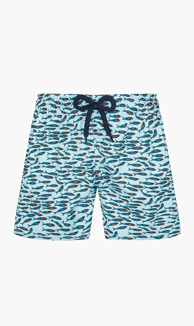 All Over Fish Printed Swim Shorts