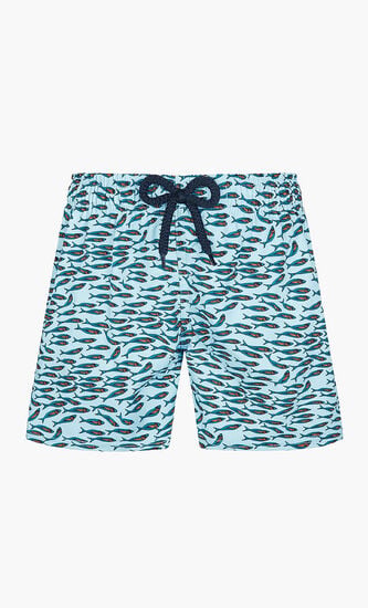 All Over Fish Printed Swim Shorts