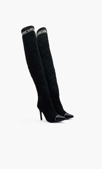 PANDORA MONOGRAM RIBBED KNEEBLACK KNIT TEXTILE