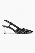 Alora Grommeted Leather Slingback Pump