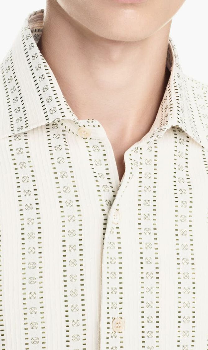 ARR STRIPES WESTERN SHIRT ANGORA WILLOW