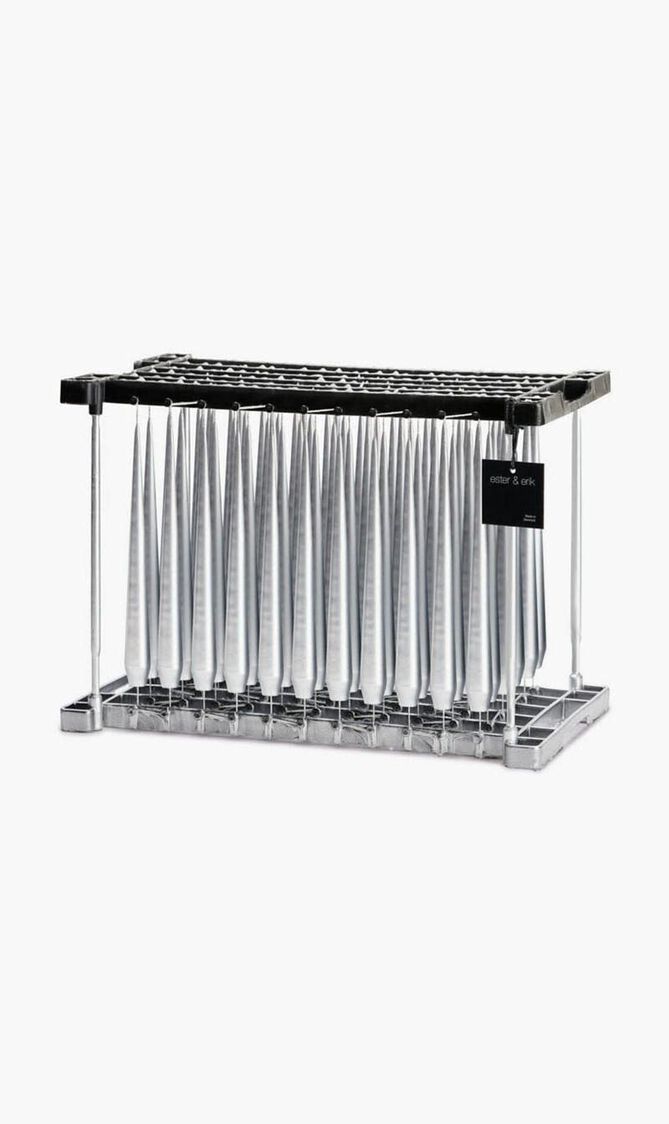 ERE EEK TAPER CANDLES 42 CM SILVER