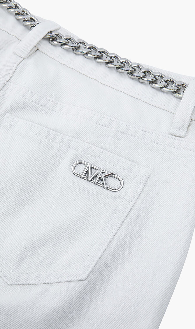 Denim Belted Flared Jeans