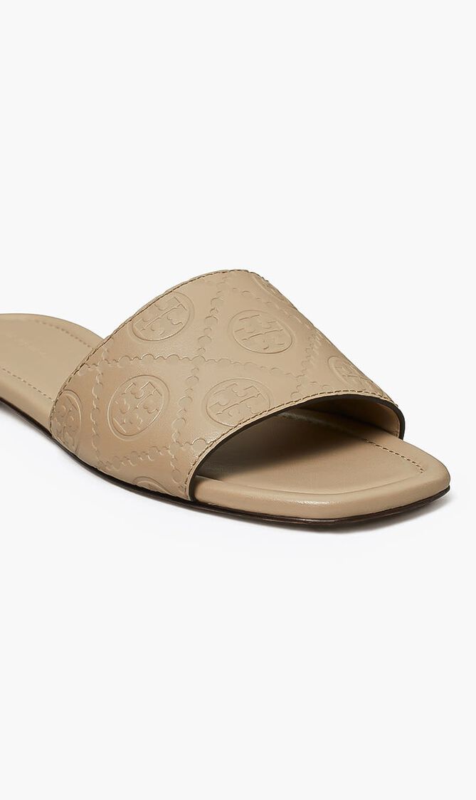T MONOGRAM EMBOSSED SLIDE