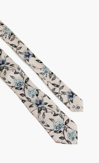 ربطة عنق من الحرير بنقشة الزهور