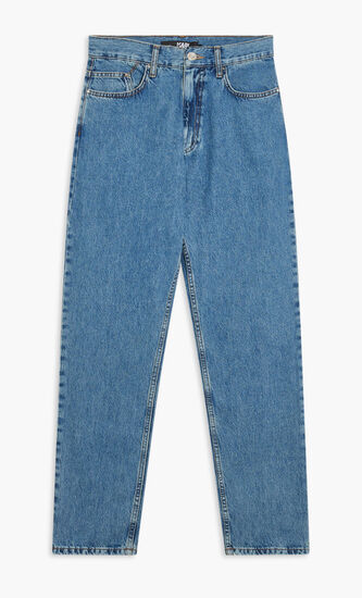 TAPERED DENIM PANTS