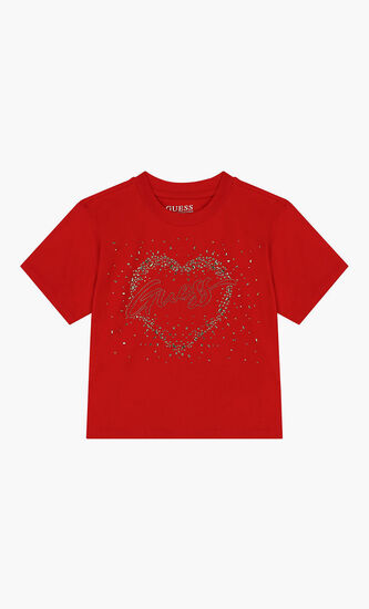 Red Embellished Logo T-Shirt