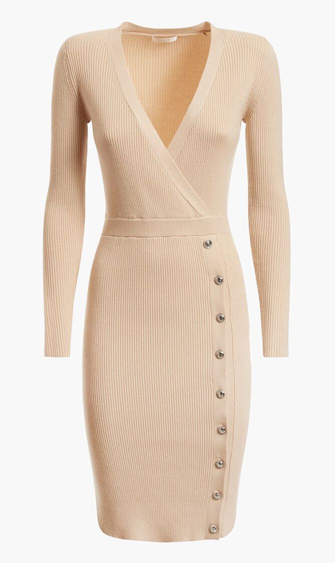 Front Button Sweater Dress