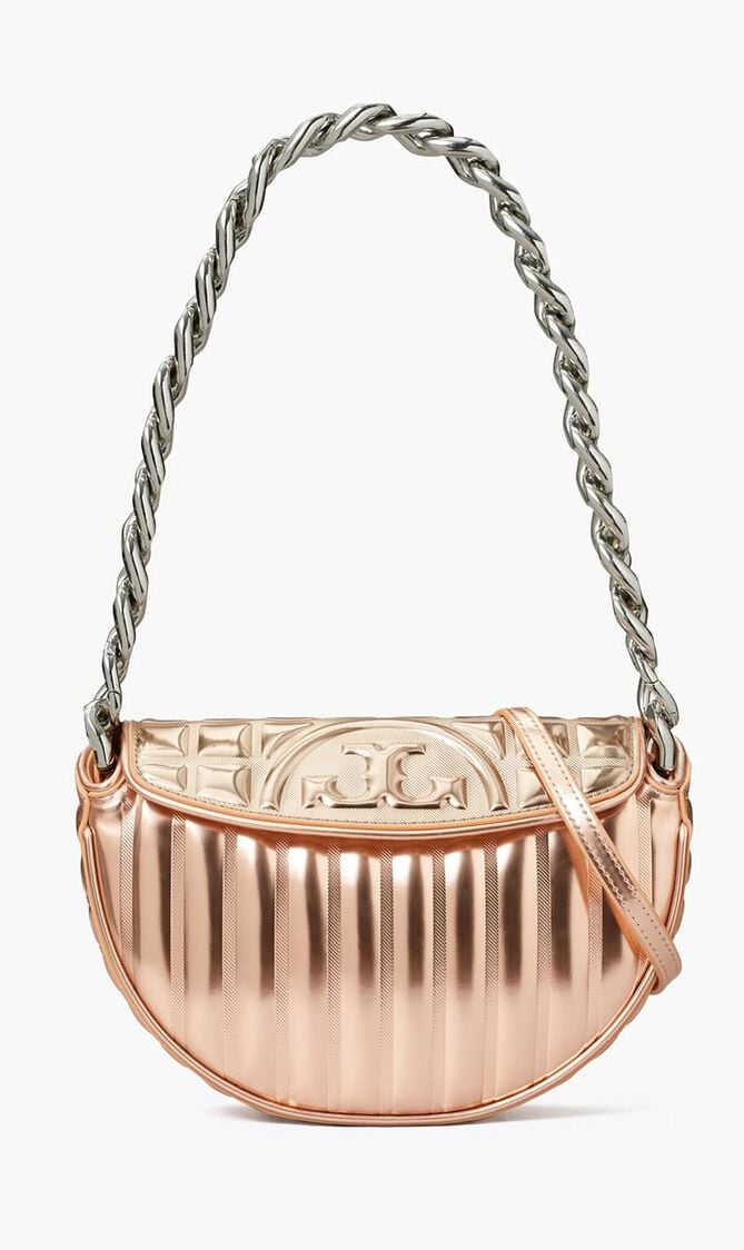 Mini Fleming Metallic Quilt Crescent Bag