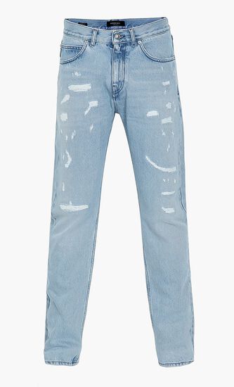 Straight Leg Distressed Jeans