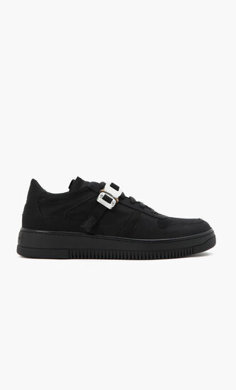 Buckle Low-Top Satin Trainers