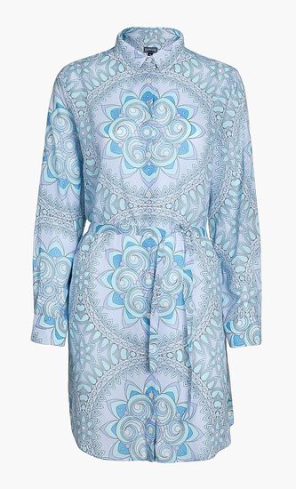 All Over Printed Shirt Dress