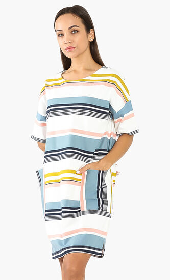 Stripes Short Sleeves Dress