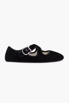 Criss Cross Velvet Ballet Flats
