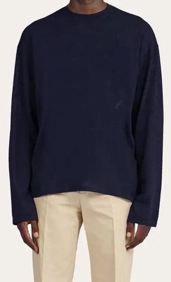 WEIGHT WOOL JERSEYLONG SLEEVES ROUND-NECK