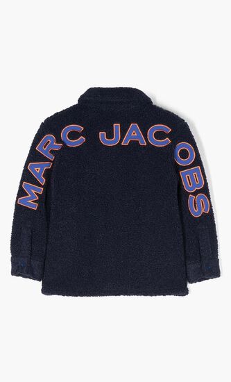 Faux Shearling Logo Applique Jacket