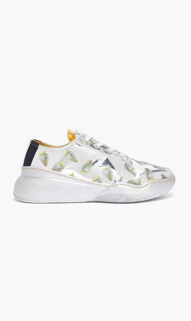 Loop Strawberry Print Metallic Low-Top Trainers