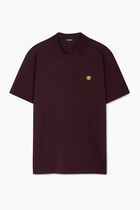 POLO PIQUET FABRIC WITH PRINTED SILK INSERTS + VERSACE EMBROIDERY