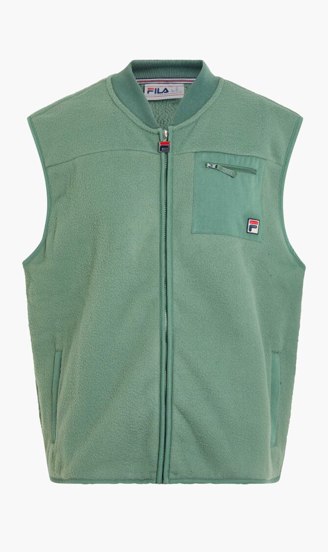 ROBIN POLAR FLEECE GILET W COTTON TWILL PATCH
