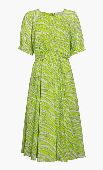 Zebra Print Cotton Lawn Cutout Dress
