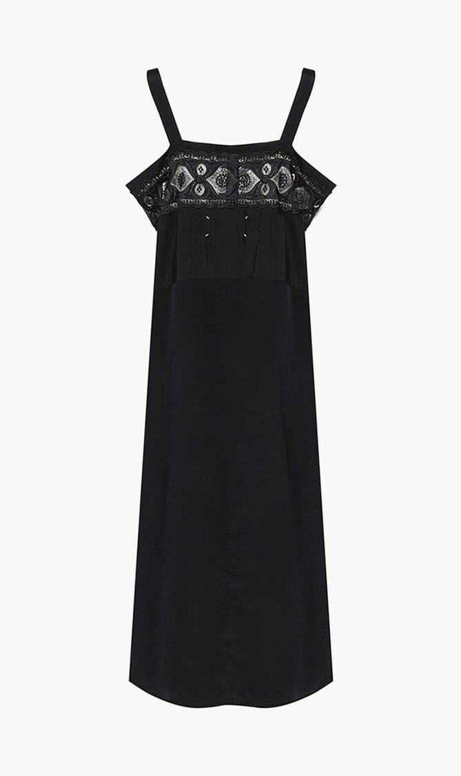 AVP STRAP VISCOSE BLACK MIDI DRESS
