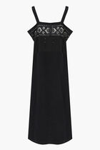 AVP STRAP VISCOSE BLACK MIDI DRESS
