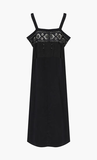 AVP STRAP VISCOSE BLACK MIDI DRESS