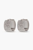 RIH HOOP SMALL WHITE CRYSTALS & SILVER BASE