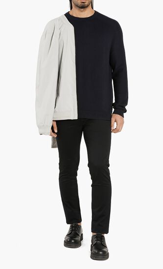 Foundit Textured Sleeves Sweater