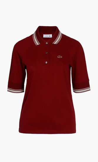 Ribbed Collar Polo T- Shirt