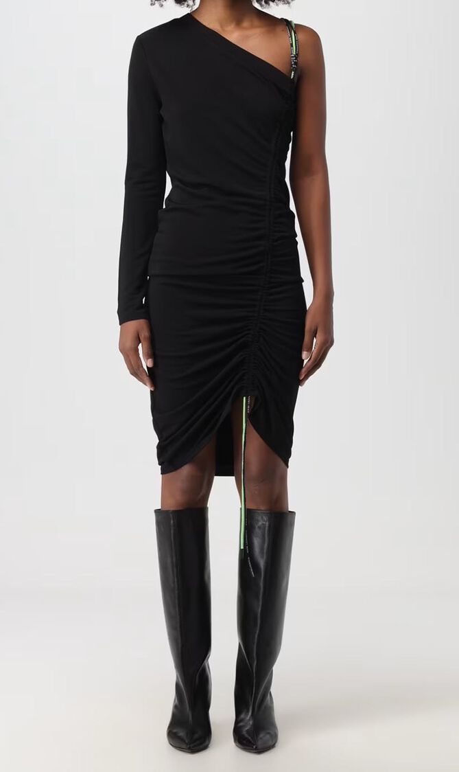 CORD DETAIL JERSEY DRESS