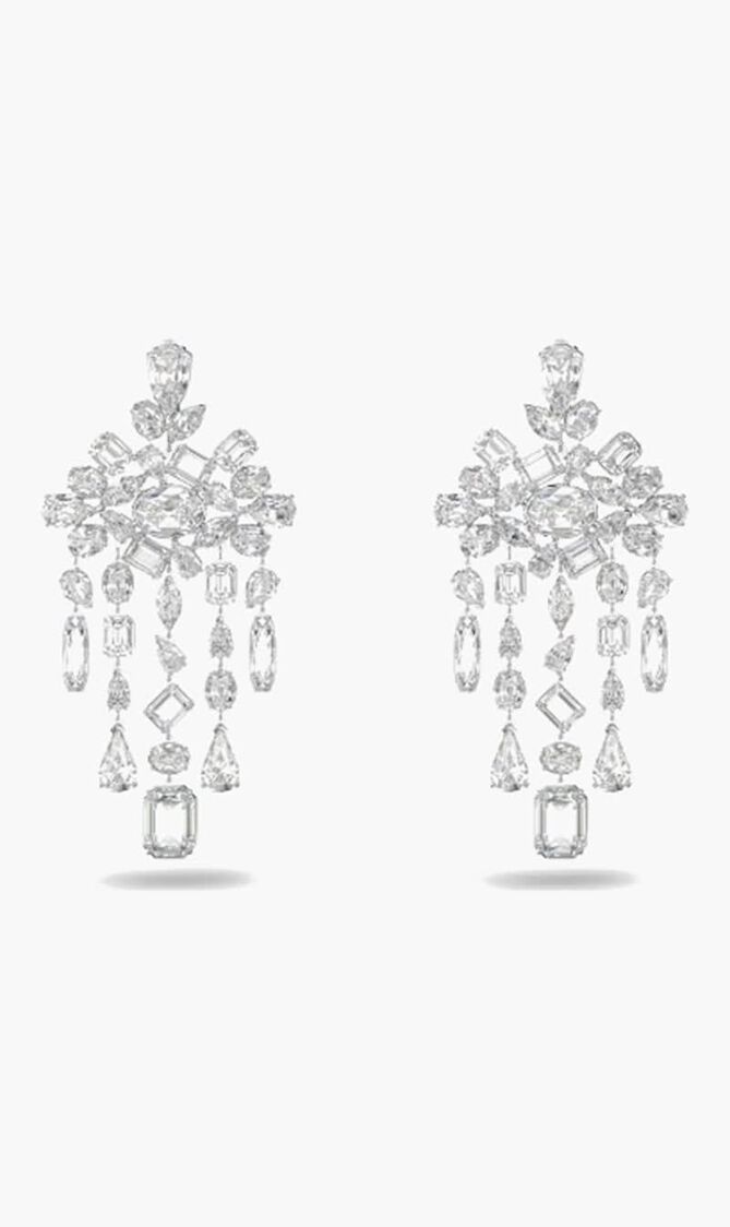 Gema Chandelier Rhodium Plated Earrings