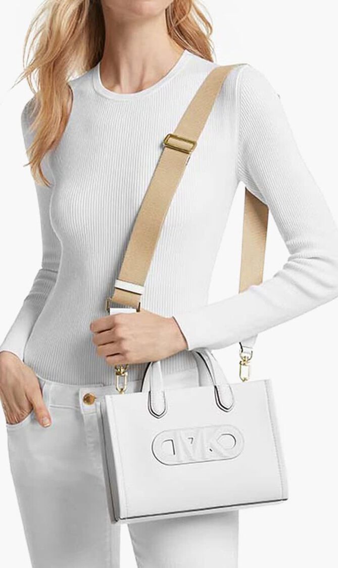 Gigi Small Embossed Leather Messenger Bag