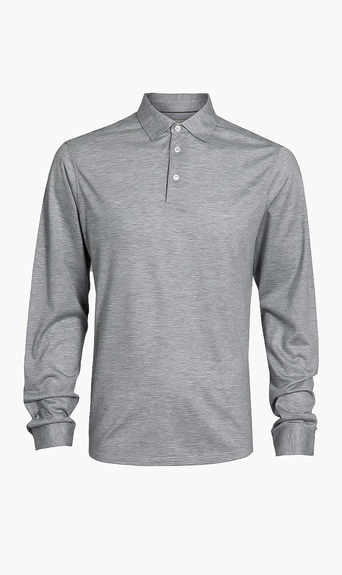 Solid Long Sleeve Polo