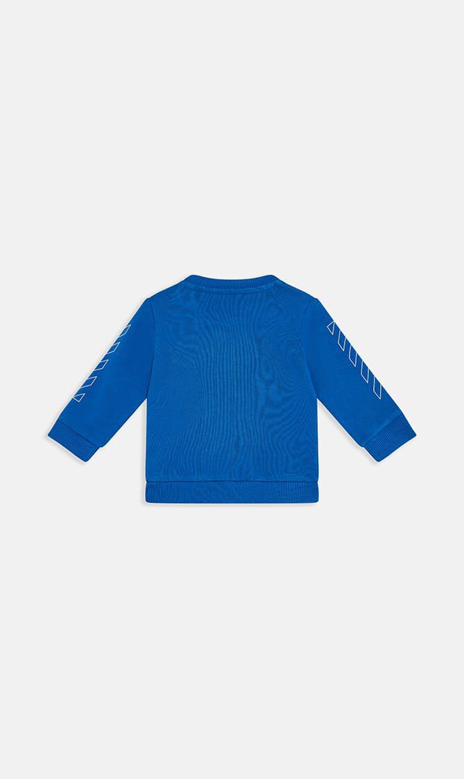 BOOKISH DIAG CREWNECK BLUE WHITE