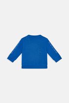 BOOKISH DIAG CREWNECK BLUE WHITE