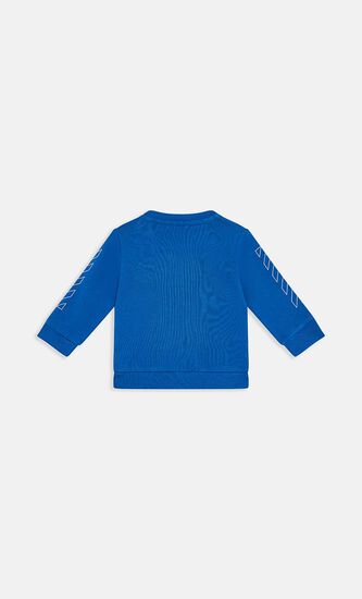 BOOKISH DIAG CREWNECK BLUE WHITE