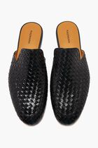 Woven leather slippers