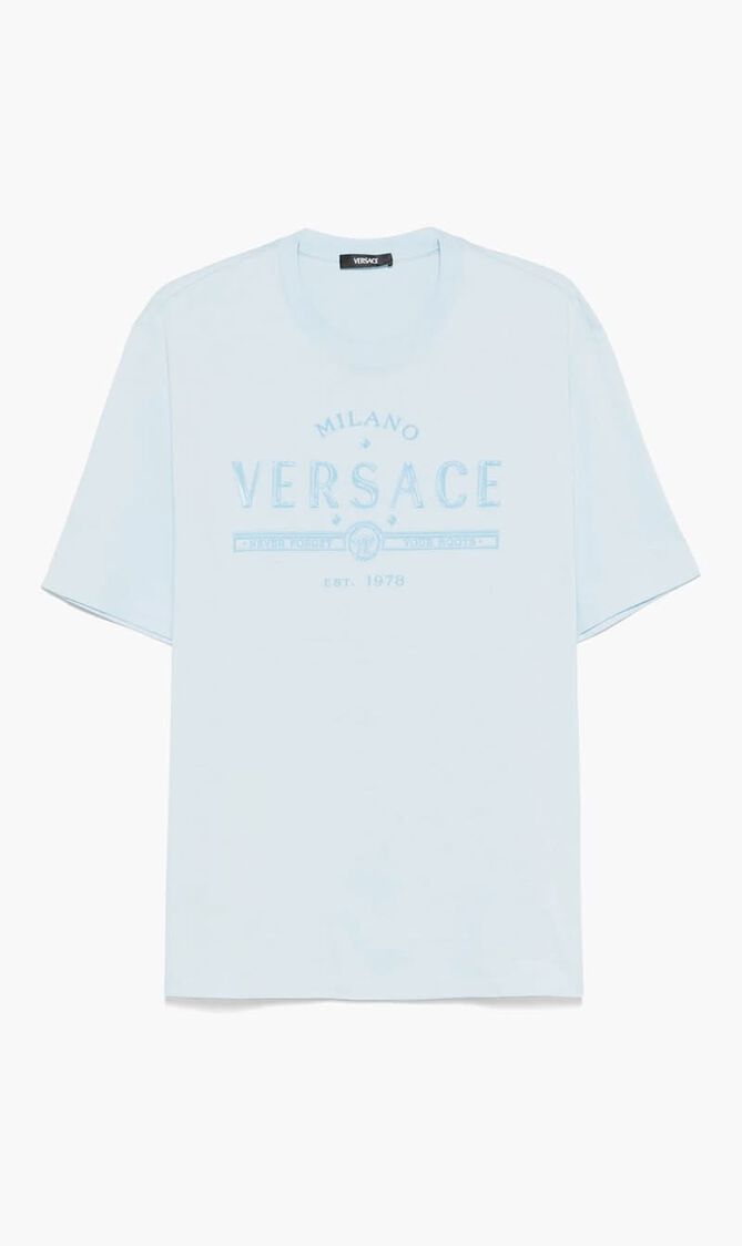 T-SHIRT COMPACT COTTON JERSEY FABRIC + NEVER FORGET VERSACE PRINT