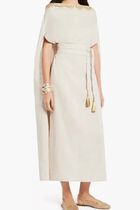 Divine Off Shoulder Dress Linen- Beige