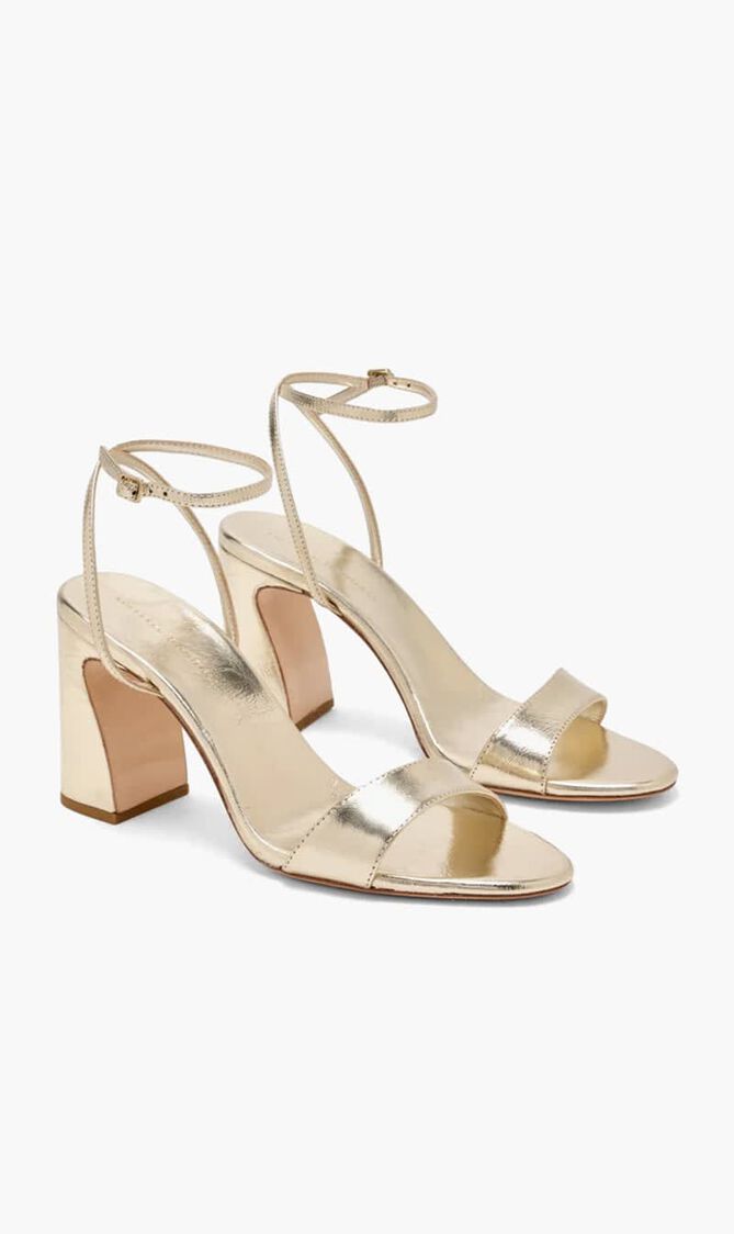 MALIA 90MM CURVED HEEL SIMPLE SANDAL WITH ANKLE STRAP