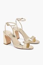 MALIA 90MM CURVED HEEL SIMPLE SANDAL WITH ANKLE STRAP