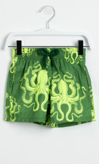 All Over Octopus Print Swim Trunks