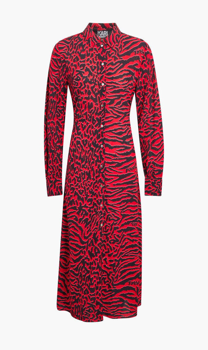KL ANIMAL PRINT SHIRT DRESS
