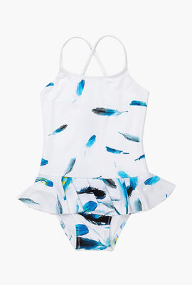 Grilly Feather Print One-Piece Swimsuit