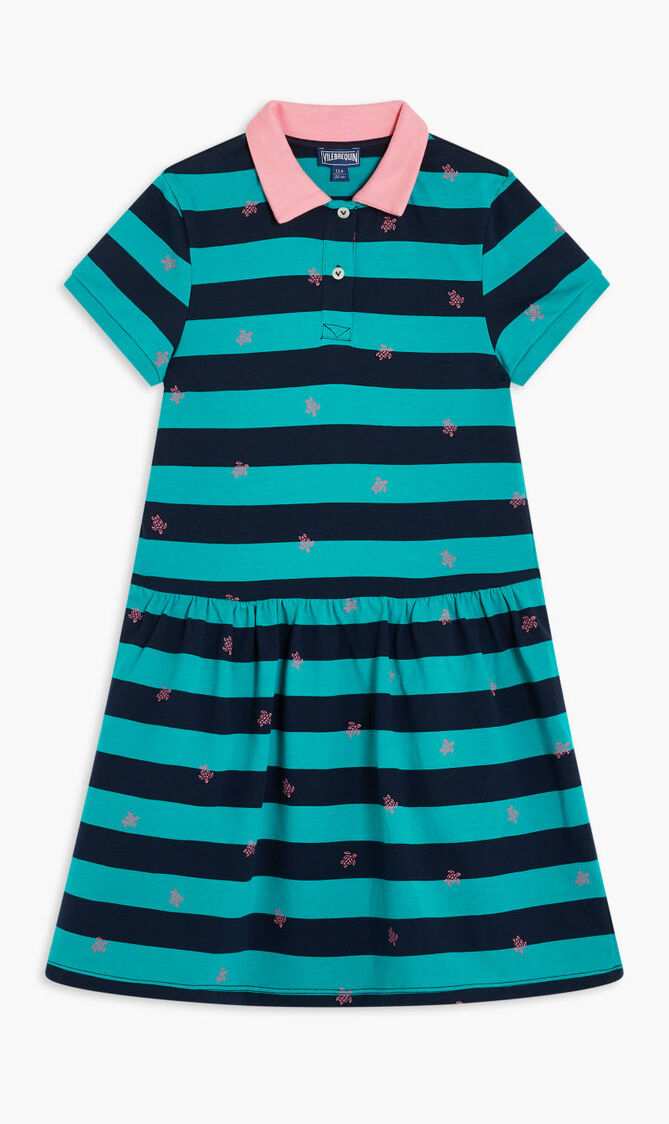 GUKY ROBE CR24 NAVY STRIPTURT VERT TROPEZIEN